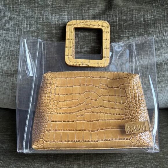 Staud Shirley Croc-Embossed Tote - Picture 1 of 3